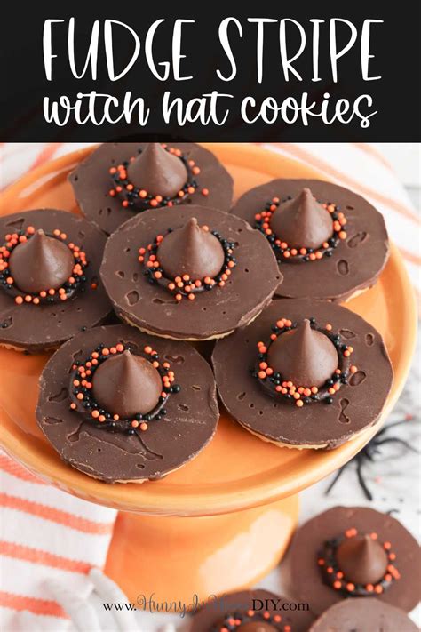 Witches hat cookies with fudge stripe cookies